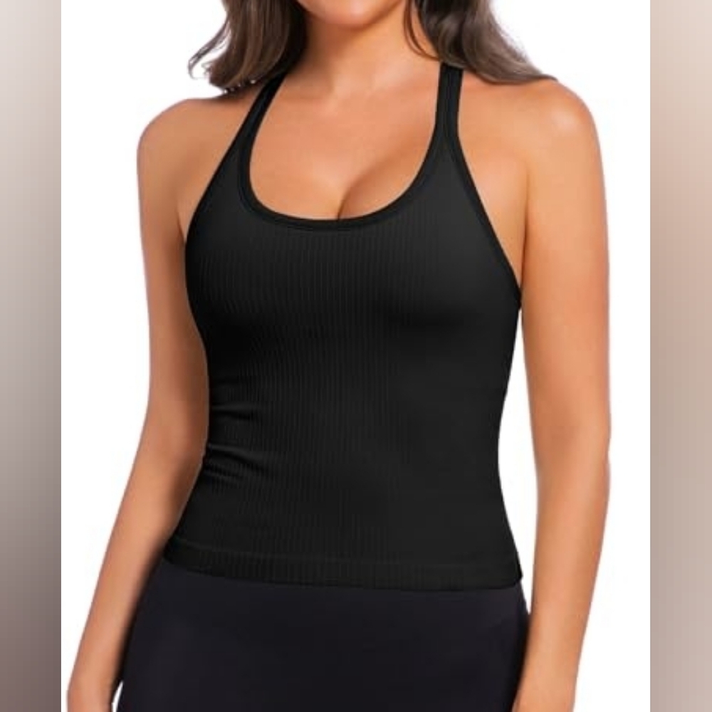 SHEIN Black Ribbed Tank Top